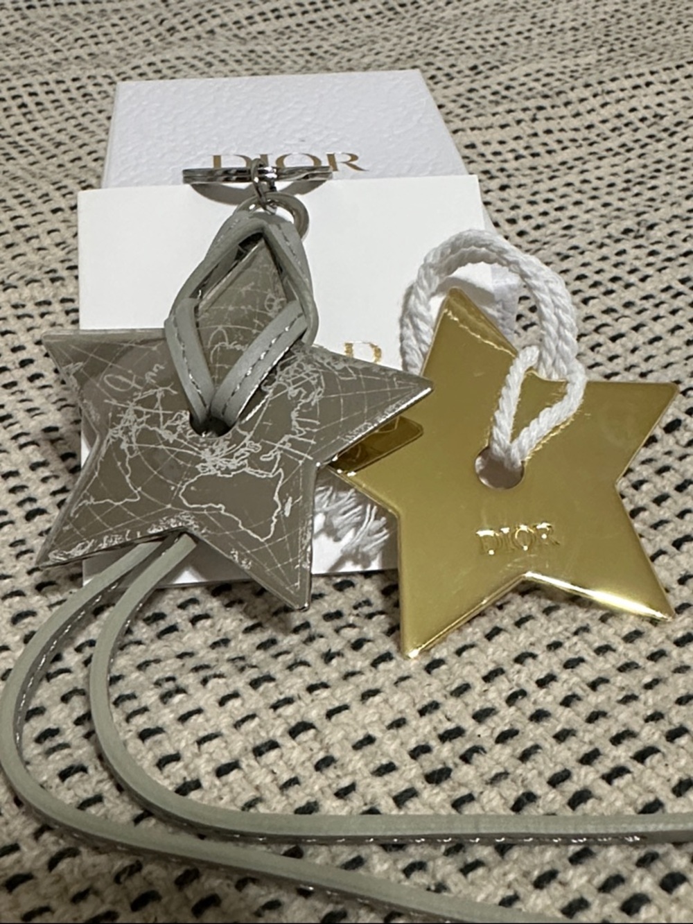 Dior Gray/Silver and Gold Star Bag Charms